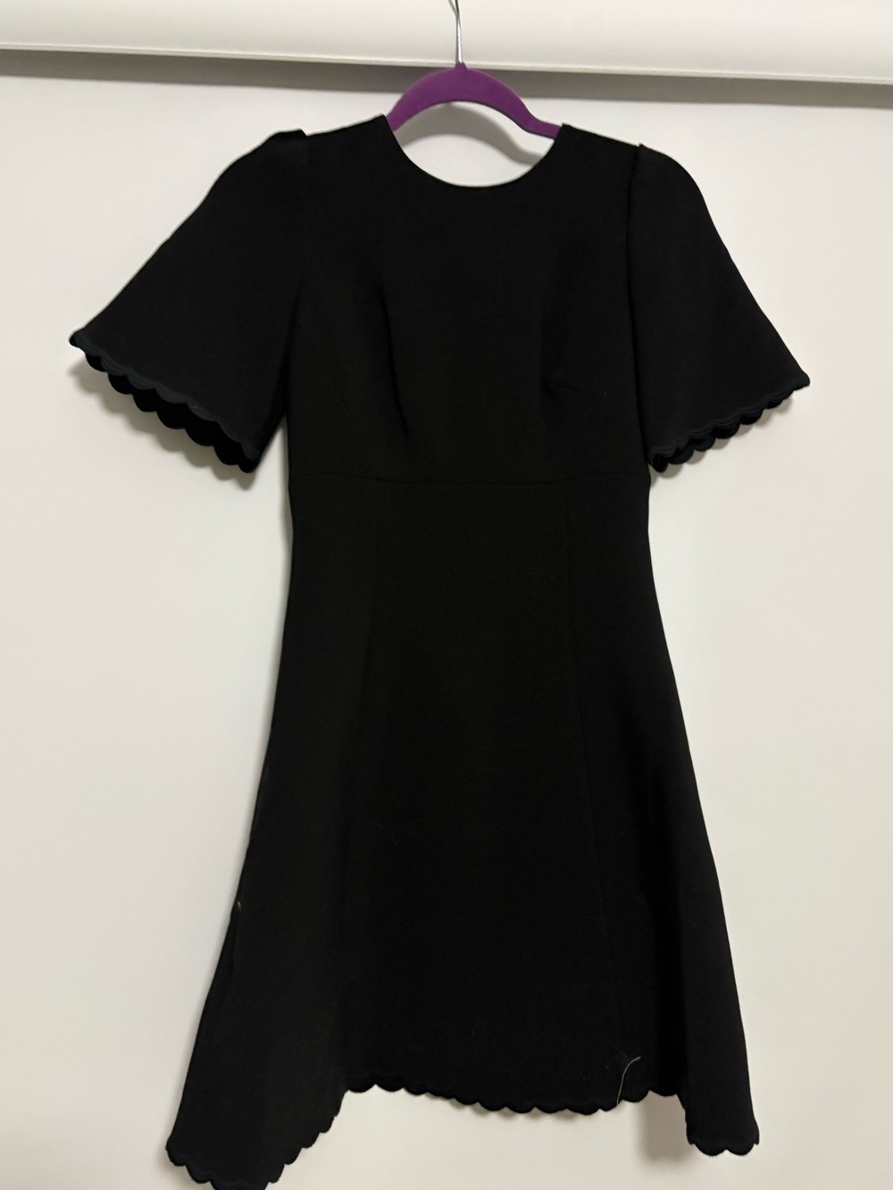 Kate Spade Black A-line Mini Dress with Scallop Edge
